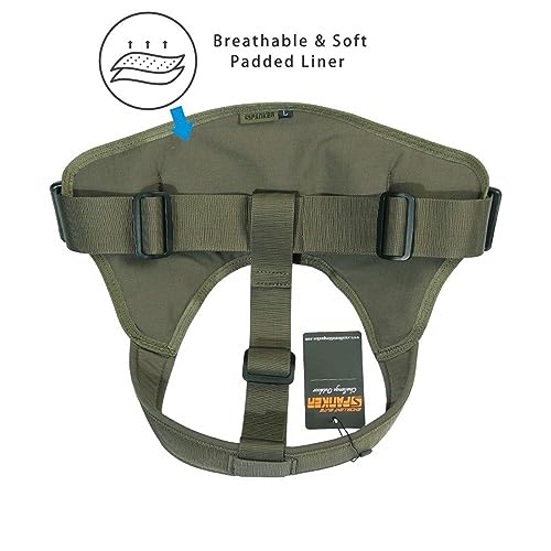 EXCELLENT ELITE SPANKER Tactical Dog Harness Patrol Harness Service Dog Vest Military Dog Vest Working Dog Vest with Handle(Ranger Green-L) - color: Ranger Green, size: L-(27.5 - 35.5")