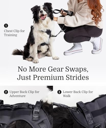2026 New Edition, Fei & Eve Classic Dog Harness - Quick-Release Buckles | 3-Point No-Pull Control | Heavy-Duty 900D Nylon | Dual Safety Handles | Breathable Mesh | Adjustable Fit | Small,Black - color: Black, size: S