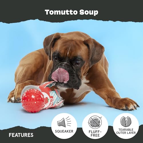 Barkbox Tomutto Soup Dog Toy for Large Super Chewers – Durable with Hidden Surprise Toy Inside for Extra Fun and Engaging Playtime - style: Tomutto Soup