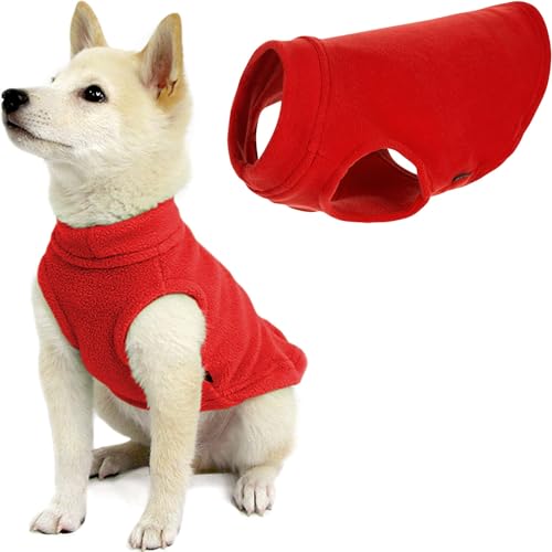 Gooby - Stretch Fleece Vest, Pullover Fleece Vest Jacket Sweater for Dogs, Red, X-Small - color: Red, size: X-Small Length (7")