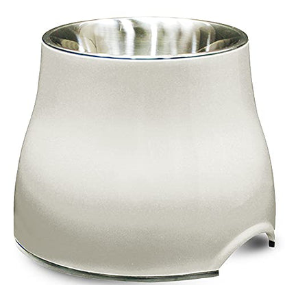 Dogit Elevated Dog Bowl, Stainless Steel Dog Food and Water Bowl for Large Dogs, White, 73753 - color: Off White, size: Large