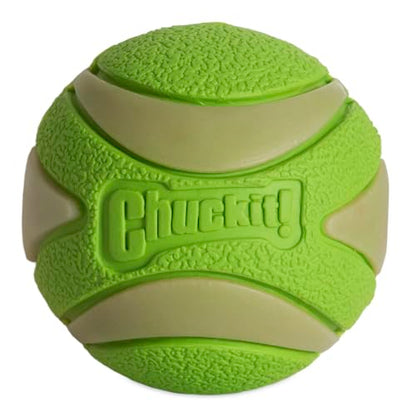 Chuckit! Max Glow Ultra Squeaker Ball, Medium (2.5 Inch Diameter), 1 Pack, for Breeds 20-60 lbs