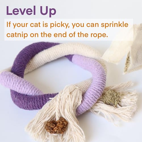 Cat Toys for Indoor Cats, Kitten Toys for Indoor Kittens, Catnip Rope Chew Toys for Teeth Cleaning, Interactive Cat String Toy, Kitty Kicker Toy, 3 Pack (Plus 3 Pouches of Catnip) - size: Large 3 Pack