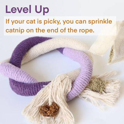 Cat Toys for Indoor Cats, Kitten Toys for Indoor Kittens, Catnip Rope Chew Toys for Teeth Cleaning, Interactive Cat String Toy, Kitty Kicker Toy, 3 Pack (Plus 3 Pouches of Catnip) - size: Large 3 Pack