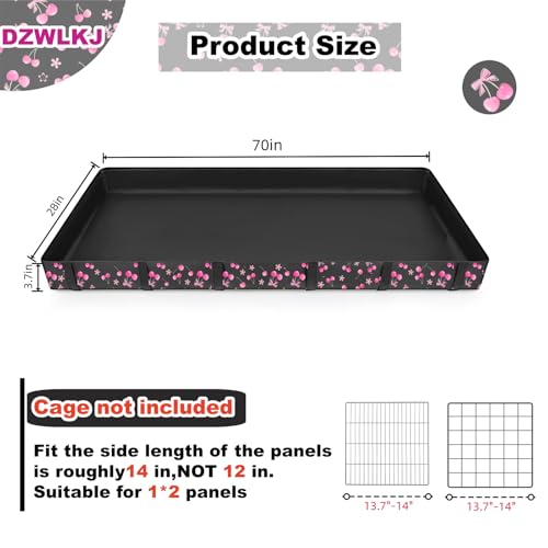 DZWLKJ Guinea Pig Cage Liner,Washable Tarp Bottom Base,Cherry Graphic,28"x70", Reusable for Rabbit, Chinchilla, Hedgehog, Ferret & Other Small Animals. - size: 28.0"L x 70.0"W x 4.0"H