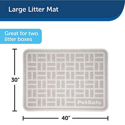 PetSafe Anti-Tracking Litter Mat - Traps Crystal and Clay Clumping Cat Litter - Durable Mesh Material - Easy to Clean Mat - Compatible with All Cat Litter Boxes - Large Size - size: Large