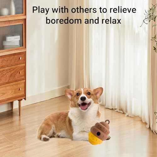Dog Puzzle Toy Dispenser - Interactive Dog Toys for Large & Medium Breeds - Mental Stimulation Ball with Detachable Lid - Food-Grade Silicone Toy for Stress Reduction - color: yellow