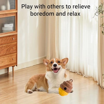 Dog Puzzle Toy Dispenser - Interactive Dog Toys for Large & Medium Breeds - Mental Stimulation Ball with Detachable Lid - Food-Grade Silicone Toy for Stress Reduction - color: yellow