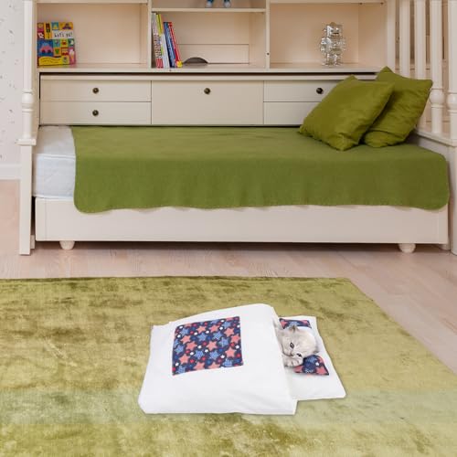 Yardwe Cozy Enclosed Cat House with Detachable Washable Cushion Navy Star Pattern L Size Indoor Nest for Kittens