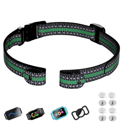 Aikko Nylon Collar Replacement Strap with Heavy-Duty Buckle, Reflective Dog Tracker Receiver Band, Durable Adjustable E Collar Systems Belt for Small Medium Large Dogs, Green - color: Green