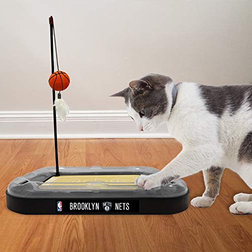 Brooklyn NETS Basketball Cat Scratcher Toy - color: Brooklyn Nets