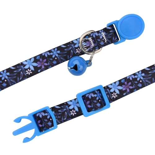 Cat Collar Breakaway with Bells, 3 Pack Girl Boy Pet Cat Collar with Bohemia Floral Tribal Geometric Patterns, Adjustable 7.5-12 Inch, with Safety Buckle for Kitten Cat(Set A) - color: Set A