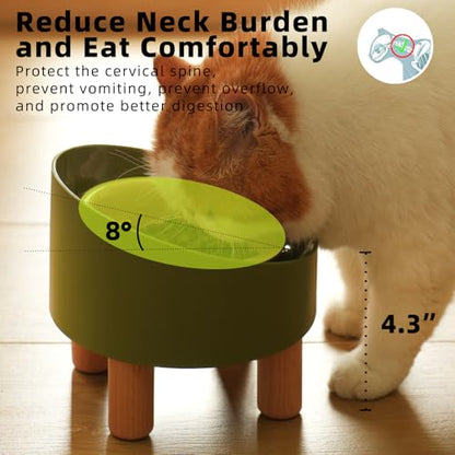 MS!MAKE SURE Cat Bowls, Adjustable Elevated Ceramic Cat Bowls with Anti-Slip Rubber Pad, Splash Guard, Lead & Cadmium Free, Whisker Friendly, for Puppies & Cats - 5.1" Wide, 295ML (10 oz), Pink-Green - color: SR-Pink Green