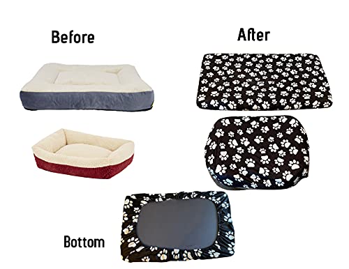 DUKE&LEFTY Furever Dogbed SLIPCOVER-Soft Stretchy Petbed Cover-Universal-Easy to Remove (Zipper Free) -Black/Small - color: Black, size: Small-24"x18"x4"
