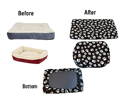 DUKE&LEFTY Furever Dogbed SLIPCOVER-Soft Stretchy Petbed Cover-Universal-Easy to Remove (Zipper Free) -Black/Small - color: Black, size: Small-24"x18"x4"