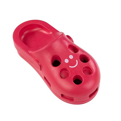 Fuzzl Clog Treat Toy for Dogs – Natural Rubber Chew Toy – Durable, Interactive Enrichment Feeder – Eco-Friendly, Non-Toxic & Dishwasher Safe – Red - style: Clog Red