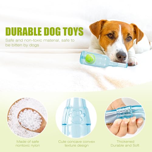 Dog Toy, Dog Squeak Toy, Floating Dog Toy, Interactive Fetch Toy for Play and Training, Bottle Shape with Tennis Ball Inside (Single Small) - color: small