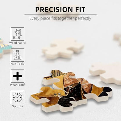 500 Pieces Jigsaw Puzzles for Adults, Never Underestimate an Old Man with A Harmonica Cowboy Art Puzzle, Stress Relief Concentration Training Brain Teaser Puzzle 20.4x15 Inch - color: Wooden Puzzle14, size: 500 Piece pcs