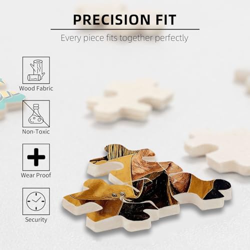 1000 Pieces Jigsaw Puzzles for Adults, Never Underestimate an Old Man with A Harmonica Cowboy Art Puzzle, Stress Relief Concentration Training Brain Teaser Puzzle 29.5x19.7 Inch - color: Wooden Puzzle14, size: 1000 Piece pcs