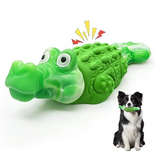 WinTour Tough Dog Toys for Large Dogs, Indestructible Dog Toy for Aggressive Chewers with Squeaky, Durable Chew Toys to Keep Them Busy for Medium and Large Breeds, Interactive Heavy Duty Bones - color: Green