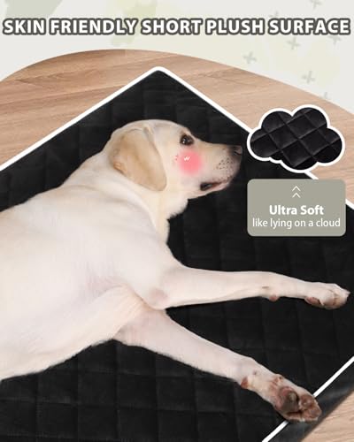 NUPIDA Orthopedic XL Dog Beds Large Sized Dog Waterproof Pet Kennel Pad with Removable Washable Cover and Non-Slip Bottom, 41x27 Inch, Black - color: Black, size: 41.0"L x 27.0"W x 3.5"Th