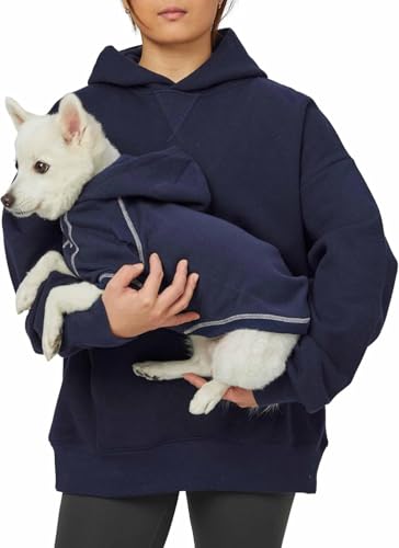 Blueberry Pet Essentials Soft & Comfy Better Basic Cotton Blend Dog Hoodie Sweatshirt in Midnight Blue, Back Length 16", Pack of 1 Jacket for Dogs - color: Dog Hoodie - Midnight Blue, size: 16 inch (Pack of 1)