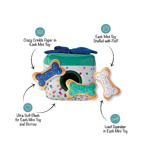Fringe Studio Plush Dog Toy Set, Interactive Hide and Seek Play, All About The Gifts, Pet Shop Collection (289237) - color: Gifts