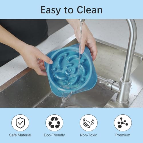 MateeyLife Slow Feeder Dog Bowls, Anti-Choking Puzzle Dog Food Bowls, Anti-Slip Interactive Feeding Slow Down Eating, Bloat Stop Maze Dishes for Medium Large Breeds DarkBlue - color: G-DarkBlue, size: Medium