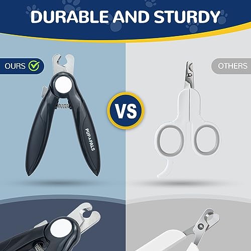 PUP&PALS Large/Medium Dog Nail Clipper with Sharp Stainless Steel Blade, Anti-Slip Grip and Heavy Duty Design Dog Nail Trimmers，Easy Cutting for Thick Claws and Toenails