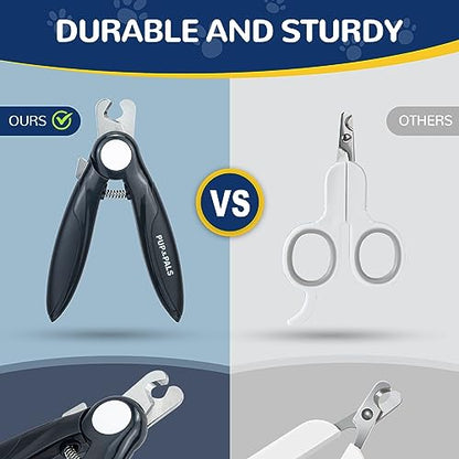 PUP&PALS Large/Medium Dog Nail Clipper with Sharp Stainless Steel Blade, Anti-Slip Grip and Heavy Duty Design Dog Nail Trimmers，Easy Cutting for Thick Claws and Toenails
