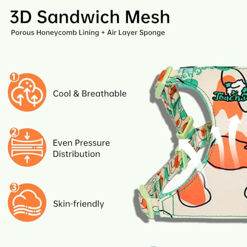 Touchdog Artist Series Y-Shape Dog Harness, 70g Ultra-Lightweight Breathable Air-Layer Vest with Soft Padded Chest, No-Pull Adjustable Harness for Small Medium Dogs (Green, M) - color: Green, size: M