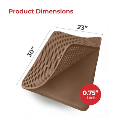 iPrimio Large Cat Litter Trapper Mat w/ Urine/Waterproof Layer - Larger Holes w/ Urine Puppy Pad Option - Cat Litter Mat, Light and Soft (Brown Color) - style: 30x23 - Brown