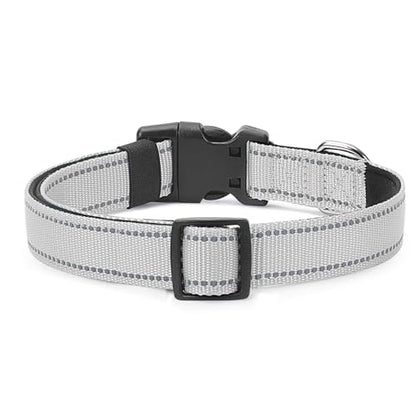 Reflective Dog Collar Padded with Soft Neoprene Breathable Quick Release Basic Dog Collars for Puppy Small Dogs Girl Boy Xs Silver - color: Silver, size: XS:width 5/8"neck 8-10.5"