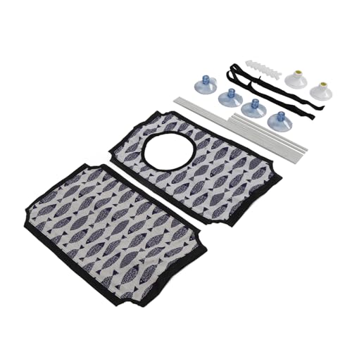 Double Layer Cat Window Perch, Breathable Washable Cat Hammock with Comfortable Soft Fabric, for Indoor Cats Window Balcony (Small Fish Double Layer) - size: Small Fish Double Layer