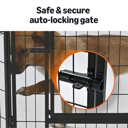 Amazon Basics Dog Playpen, 8 Panels Metal Fence with Door, Foldable for Indoor and Outdoor Use, Suitable for Small to Medium Sized Dogs, 48 Inch Height, Black - style: 8pcs-48"