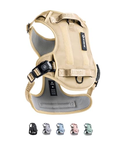 2026 New Edition, Fei & Eve MagEase Dog Harness - Instant Magnetic Buckle | 3-Point No-Pull Control | Heavy-Duty 900D Nylon | Dual Safety Handles | Breathable Mesh | Adjustable Fit | Small,Champagne - color: Champagne, size: S