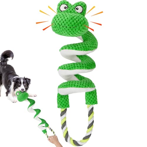Duty Dog Rope Toys with Crinkle Paper & Squeaker - Interactive Tug of War Pull Toy for Puppy Boredom, Teeth Cleaning -Tough Chew Toys for Small, Medium, and Large Breeds