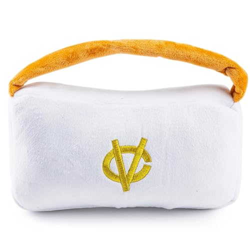 Haute Diggity Dog Chewy Vuiton Handbag Plush Squeaky Dog Toy, Soft Durable Designer-Inspired Stuffed Puppy Chew Toys for Small, Medium & Large Dogs, Machine-Washable (White) XL - color: White Purse, size: X-Large