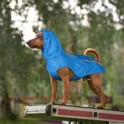 Dog Raincoat with Reflective Strip Hoodie, Waterproof Dog Raincoats, Adjustable Lightweight Hooded Poncho Dog Rain Jacket, Snowproof Windproof Clothes, Dog Raincoat for Large Dogs - color: Blue, size: XL