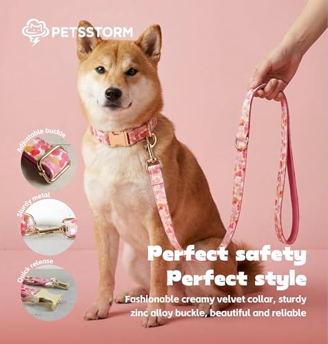 Personalized Polyester Collar, Personalized Polyester Dog Collar with Name and Phone Number, Customizable Laser-Engraved Collar with Metal Quick Release Buckle for Dogs - color: Multicolor Pattern