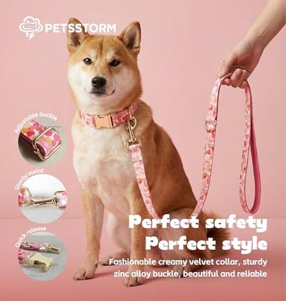 Personalized Polyester Collar, Personalized Polyester Dog Collar with Name and Phone Number, Customizable Laser-Engraved Collar with Metal Quick Release Buckle for Dogs - color: Multicolor Pattern