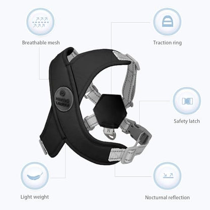 Dog Harness with Leash Set Adjustable Soft Padded Step-in Dog Vest No Choke No Pull Reflective for Small Pets with Poop Bags and Dispenser, Solid and No-chew, Black XS - color: Black, size: XS (Neck 16-19.1'' Chest 18.8-21.5'')