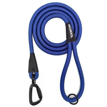 Rope Dog Leash, 4 ft Heavy Duty Dog Leash with Aviation Aluminum Auto Locking Carabiner, Strong Nylon Pet Lead for Small, Medium, Large Dogs (Blue, 4FT) - color: Blue, size: 4 Foot Single Handle