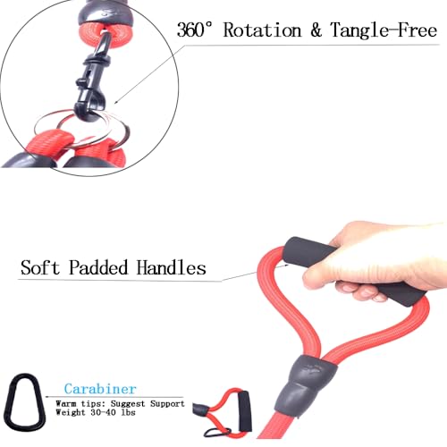 3 in 1 Durable Nylon Dog Leash with Padded Handle, 360° Swivel Multiple Dog Leash No Tangle, Lead for Medium Large Dogs, Walking & Training Double Dogs Leash Red - color: Red