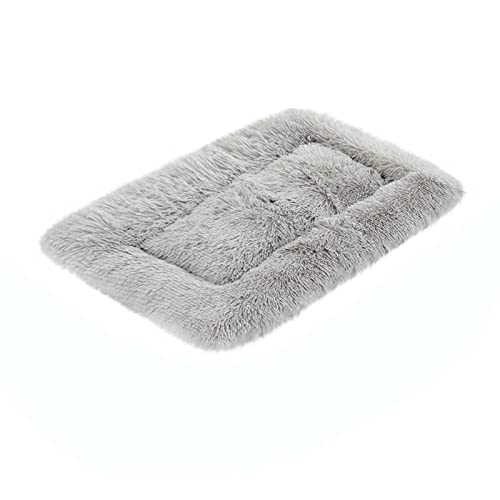Cat Beds for Indoor Cats, Non-Slip Bottom Washable Warm Soft Pet Beds for Small Dogs,Extra Plush Fluffy Cozy Durable Pet Mat for Carriers Floor Crate Indoor Couch Kennel - color: Grey