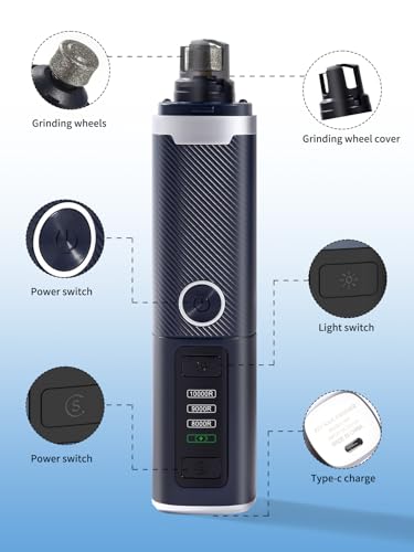 New Upgraded Dog Nail Grinder with LED Lights, 3-Speed Electric Rechargeable Pet Nail Trimmer for Small Medium Large Dogs (Blue) - color: Blue