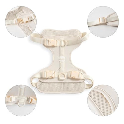 HNS1003L Arlo Large Adjustable Soft Padded No Pull Pet Harness with 3 Buckles and 3 Leash Clips, Bailey - color: Almond, size: Large (Chest: 24 - 37")