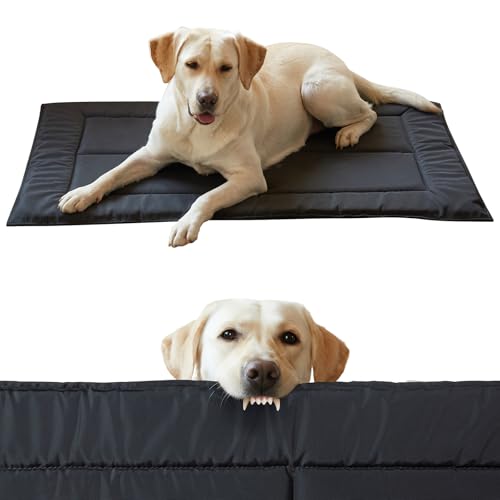 Chew Proof Indestructible Dog Bed, Durable Dog Crate Pad for Aggressive Chewers, Chew Resistant Fabric with Soft 1” 30D Foam Support, Tough Kennel Pad for Small Dogs (Small (18"x29"))