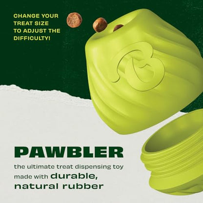 Benebone Pawbler - Natural Rubber Interactive Enrichment Treat and Kibble Dispensing Dog Toy – Great for Boredom - Medium/Large - size: 1 Pack, style: Pawbler