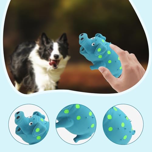 Gralara Squeaky Dog Toy Dog Chews Toy Accessory Entertainment Training for Aggressive Chewers Interactive for Small Large Breed Dogs, Blue - color: Blue